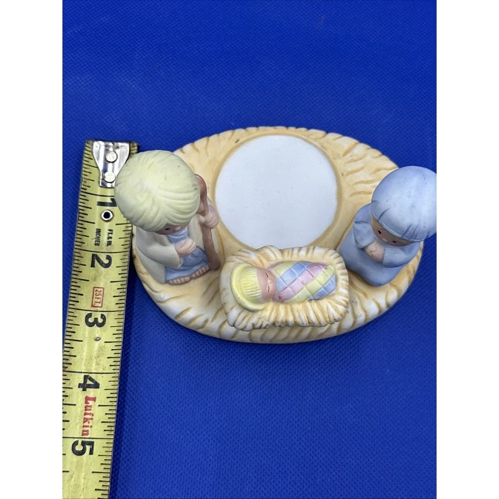 VTG 1985 WNS Nativity Scene Figurine Mary, Joseph & Baby Jesus Candle Holder‎
